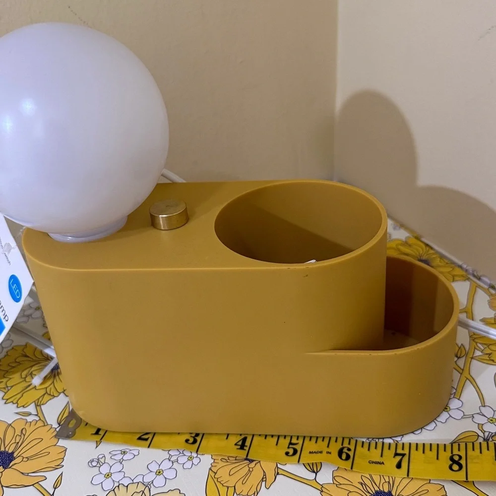 Modern Touch Mustard Yellow Organizer Lamp with Two Storage